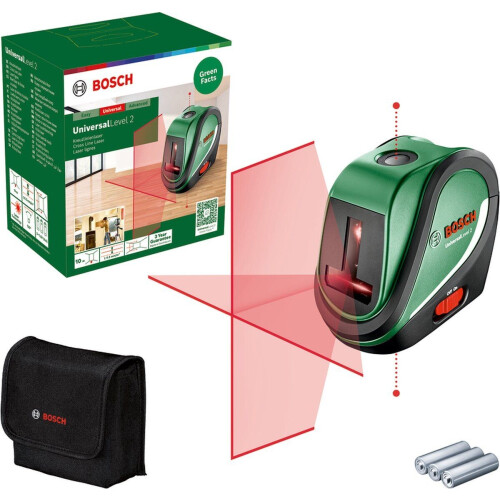 Bosch UniversalLevel 2 - Kruislijnlaser - Inclusief Opbergetui - Batterijen Tweedehands