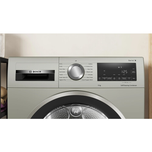 Bosch Wqg245s9gb - Warmtepompdroger - 9 Kg - Selfcleaning Condenser - 64 Db - Energieklasse A++ - Zilver | Nieuw (outlet)