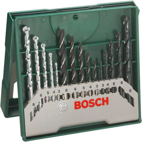 Bosch X-Line - Boorset - 15-delig - Hout metaal steen (15 stuks)
