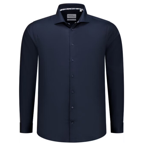 Boston Brothers BBO34F110 - Wide Spread Overhemd - Slim Fit - Navy Twill - Maat 41