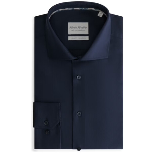 Boston Brothers - Business Overhemd - Slim Fit - Wide Spread Kraag - Maat 39 - Navy Tweedehands