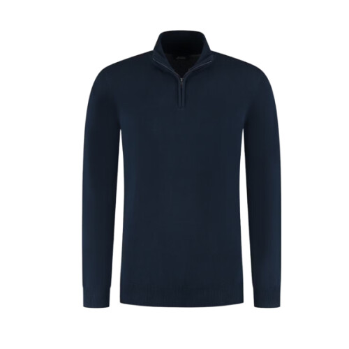 Boston Brothers - Half Zip Pullover - Regular fit - Katoen - Navy - Maat S
