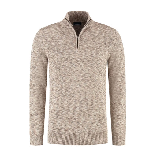 Boston Brothers Twisted Half Zip Pullover - Sand - Maat XXL