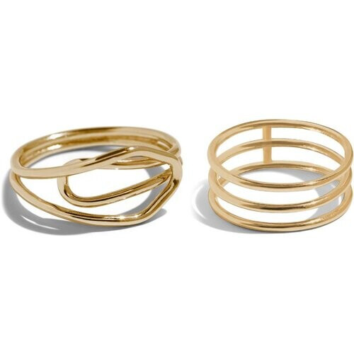 Bound Studios dames vegan Ring Set Fijne Lijnen Verguld 18k Goud Tweedehands