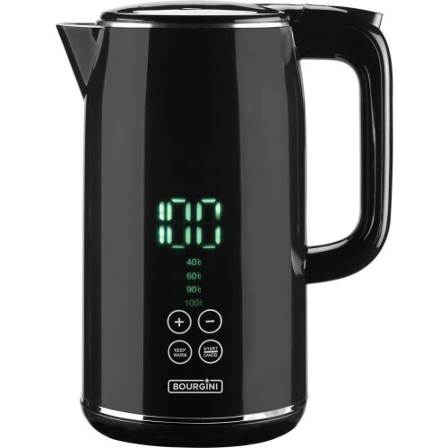 BOURGINI Cool Touch Digitale Waterkoker - Temperatuurregeling 40-100ยฐC - Warmhoudfunctie - Zwart Tweedehands