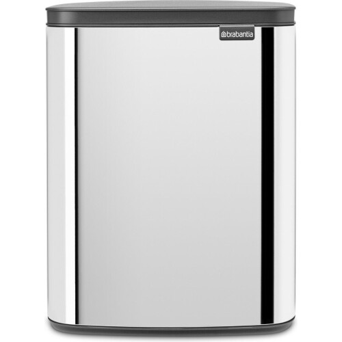 Brabantia Bo Prullenbak - 12 liter - Handig deksel - Brilliant Steel