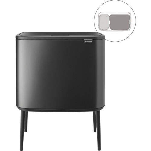 Brabantia Bo Touch Bin - Prullenbak 11 + 23 liter - Afvalscheiding - Confident Grey