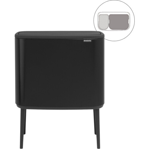 Brabantia Bo Touch Bin - Prullenbak - 11 + 23 liter - Afvalscheiding - Matt Black Tweedehands