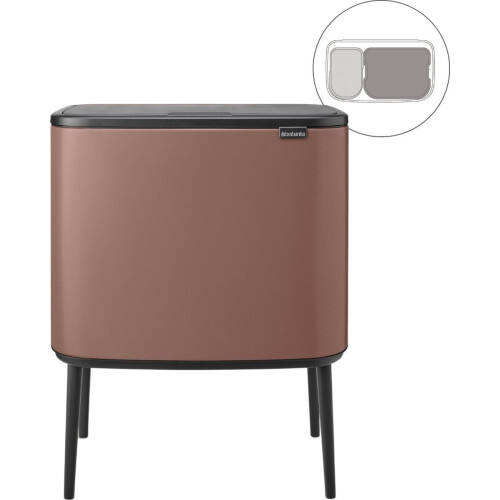 Brabantia Bo Touch Bin - Prullenbak 11 + 23 liter - Afvalscheiding - Satin Taupe Tweedehands