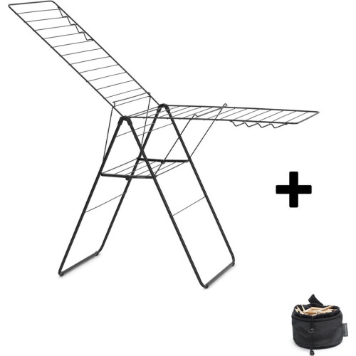 Brabantia HangOn Droogrek - Inklapbaar - 25m droogruimte - Matt Black