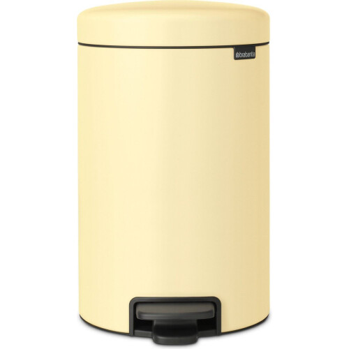 Brabantia NewIcon - Prullenbak 12 liter - Geurdicht deksel - Mellow Yellow