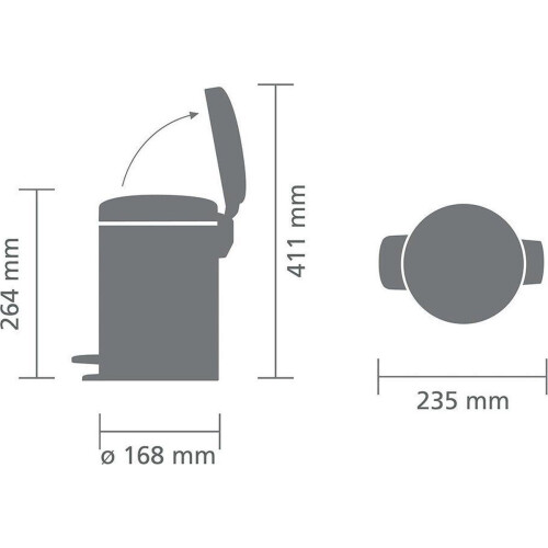 Brabantia NewIcon - Prullenbak - 3 liter - Wit Tweedehands
