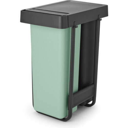 Brabantia Sort&Go Inbouw Prullenbak - 2 x 30 liter - Uittrekbaar - Jade Green en Dark Grey (2 stuks)