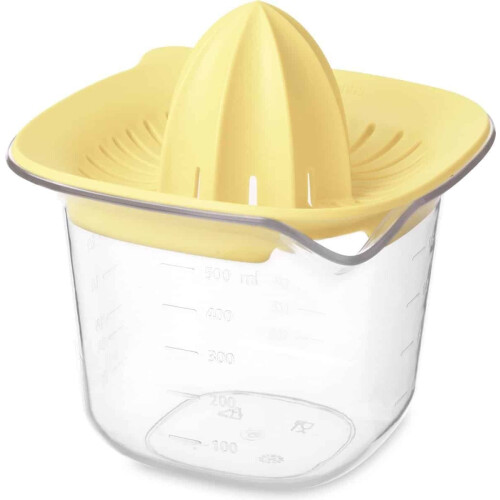 Brabantia Tasty+ - Citruspers met Maatbeker - 0,5 l - Vanilla Yellow