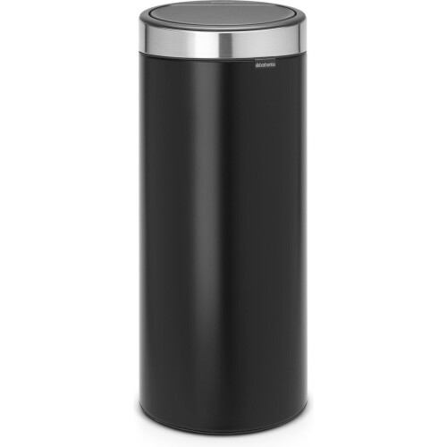 Brabantia Touch Bin - Prullenbak - 30 liter - Matt Black/Matt Steel FPP deksel