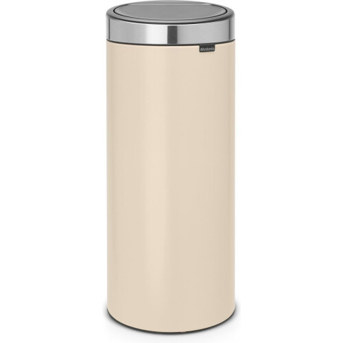 Brabantia Touch Bin Prullenbak - 30 liter - Soft-Touch sluiting - Soft Beige/Matt Steel FPP deksel Tweedehands