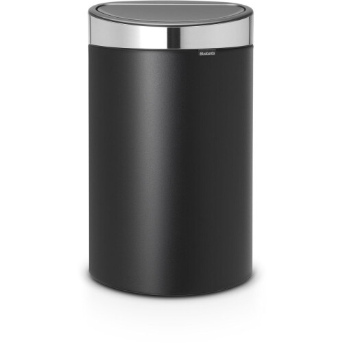 Brabantia Touch Bin - Prullenbak - 40 liter - Soft-touch opening - Mineral Moonlight Black/Matt Steel deksel