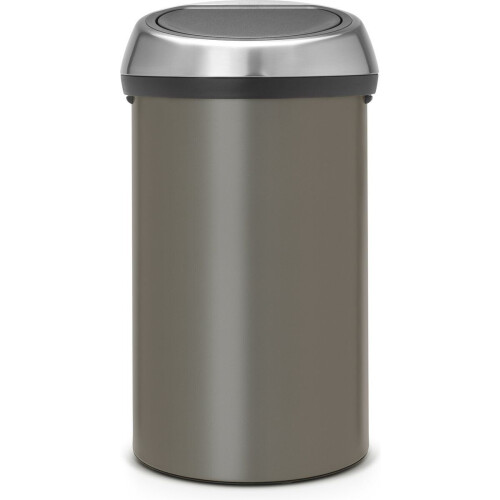 Brabantia Touch Bin - Prullenbak - 60 l - Soft-Touch sluiting - Platinum/Matt Steel FPP deksel