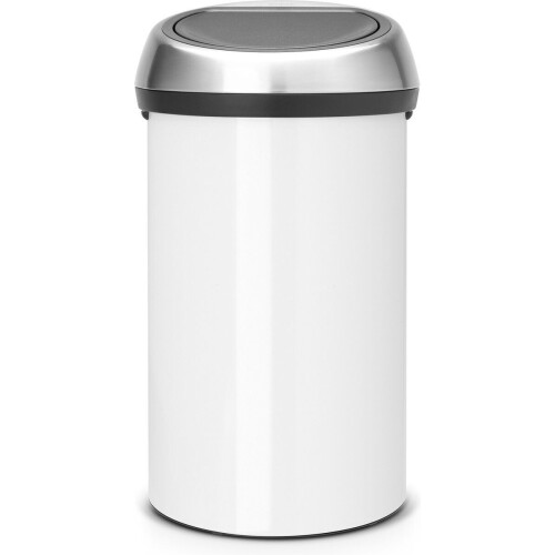 Brabantia Touch Bin - Prullenbak 60 l - Soft-Touch sluiting - White / Matt Steel FPP deksel Tweedehands