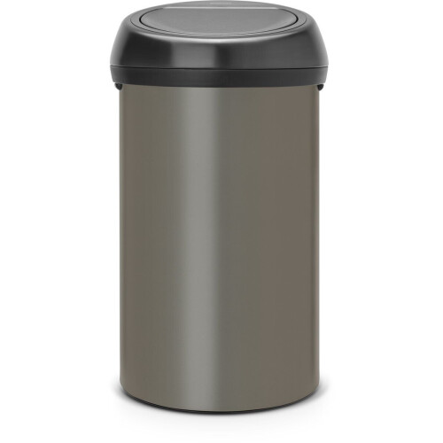 Brabantia Touch Bin - Prullenbak - 60 liter - Soft-touch opening - Platinum/Matt Black deksel Tweedehands