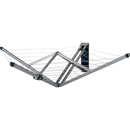 Brabantia WallFix - Wanddroogrek - 24 m - Metallic Grey met Beschermhoes Tweedehands