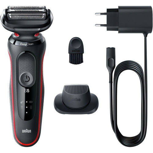Braun 51-R1200S - Elektrisch scheerapparaat - 3 flexibele mesjes - Rood