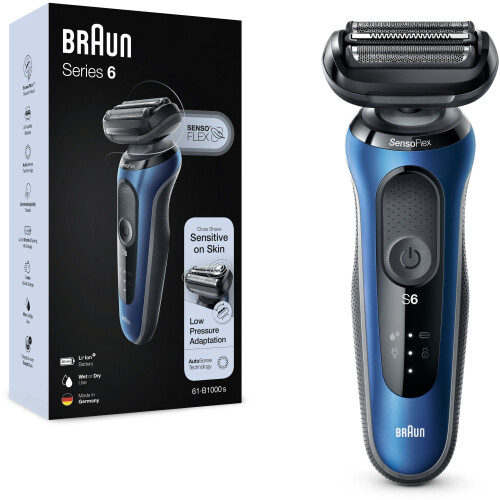 Braun 61-B1000s - Scheerapparaat - SensoFlex hoofd SensoFoil mesjes - Blauw