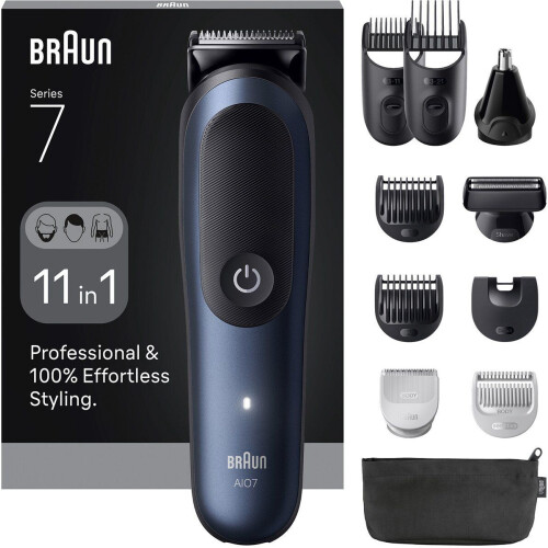 Braun All-in-One Series 7 AIO7540 - Baardtrimmer Tondeuse Gezichtstrimmer Lichaamstrimmer - 11-in - Blauw
