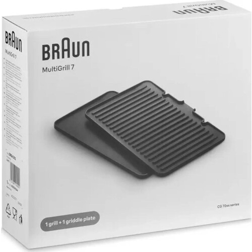 Braun MultiGrill 7 - Grillplaat - Diepe ribbels - 290x230 mm (set van 3)