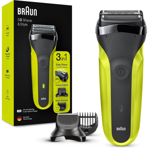 Braun Series 3 300BT - Elektrisch Scheerapparaat 3-in-1 - Zwart/Groen Tweedehands