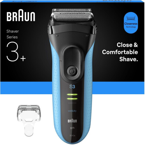 Braun Series 3+ - Elektrisch Scheerapparaat - 2 Folie-scheerelementen&Precisietrimmer - Blauw Tweedehands