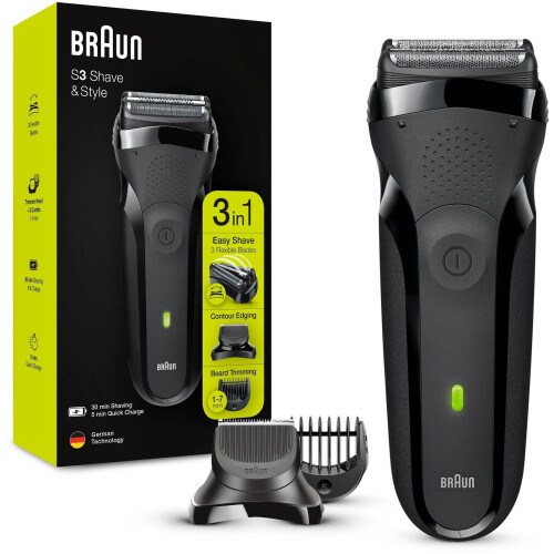 Braun Series 3 Shave&Style 300BT - Elektrisch scheerapparaat en baardtrimmer - 3-in-1 met 5 kammen (1-7 mm) Tweedehands