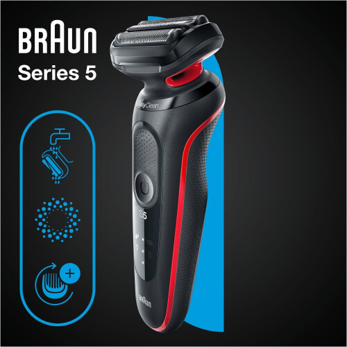 Braun Series 5 51-R1000s - Elektrisch scheerapparaat - 3 flexibele mesjes - Rood