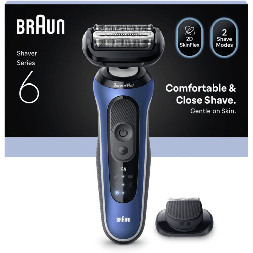 Braun 62-B1200s - Elektrisch scheerapparaat - 2D Contour Adapt Head 60min batterijduur - Blauw