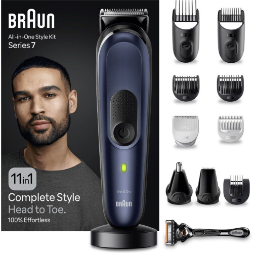 Braun Series 7 MGK7450 - Multigroomer - 11-in-1 met AutoSense-technologie - Metallic Blauw Tweedehands