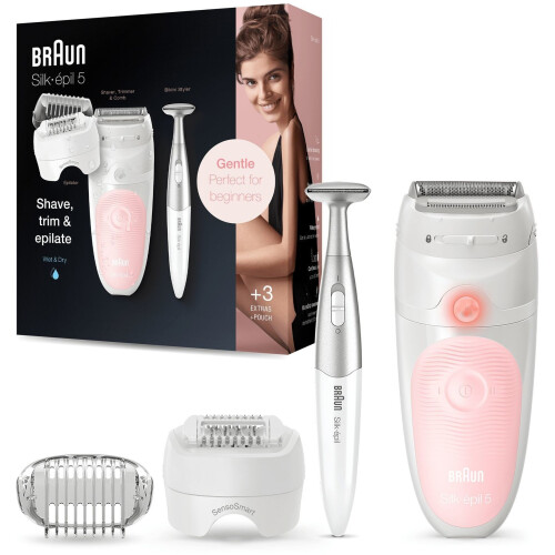 Braun Silk-épil 5 5-820 - Epilator - Wet & Dry - Wit/Roze Tweedehands