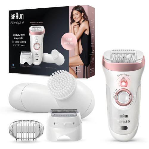 Braun Silk-épil 9 9-880 - Epilator - Micro-Grip technologie 40 pincetten - Wit/Roségoud