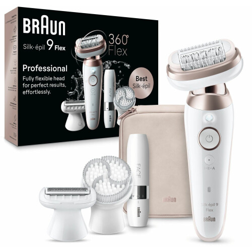Braun Silk-épil 9 Flex 9-360 3D - Epilator - MicroGrip 40 pincetten - Roze Wit