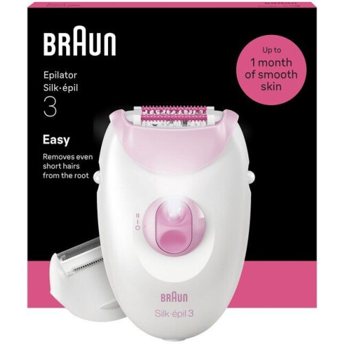 Braun Silk·épil 3 3-031 - Epilator met snoer - Langdurig gladde huid - Roze