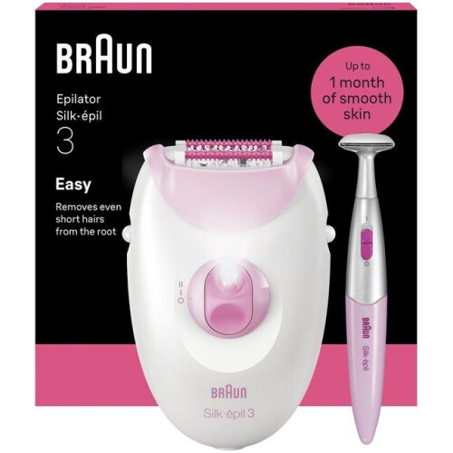 Braun Silk·épil 3 - Snoergebonden Epilator - Langdurig Gladde Huid - Roze Tweedehands