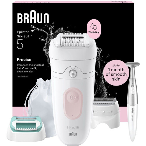Braun Silk·épil 5 5-251 - Wet & Dry Epilator - MicroGrip Pincetten - Wit