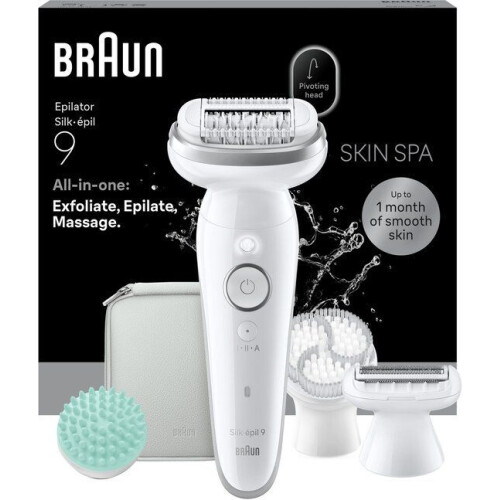 Braun Silk·épil 9 SkinSpa 9-080 - Wet & Dry Epilator - Langdurig gladde huid - Wit Tweedehands