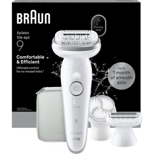 Braun Silk·épil 9 - Wet&Dry Epilator - 40 MicroGrip pincetten - Zilver