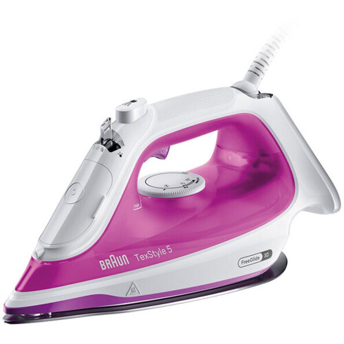 Braun TexStyle 5 SI5225PU - Stoomstrijkijzer - 2800 W - 300 ml - Wit/Roze Tweedehands
