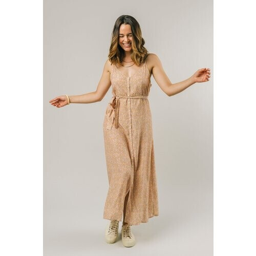 Brava Fabrics dames vegan Bloemen Jurk Zand Tweedehands