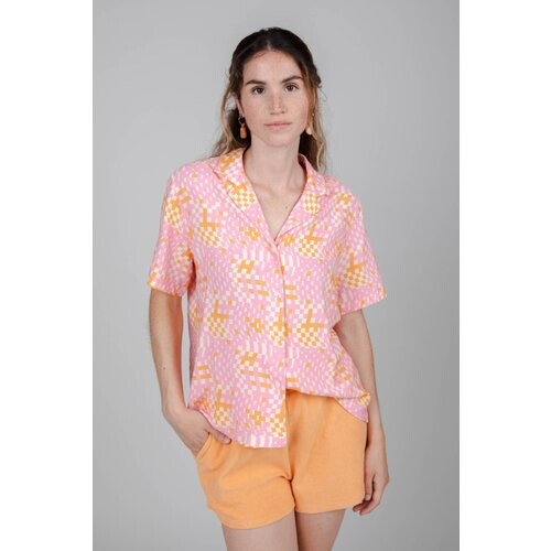 Brava Fabrics dames vegan Blouse Dizzy Aloha Rose Tweedehands