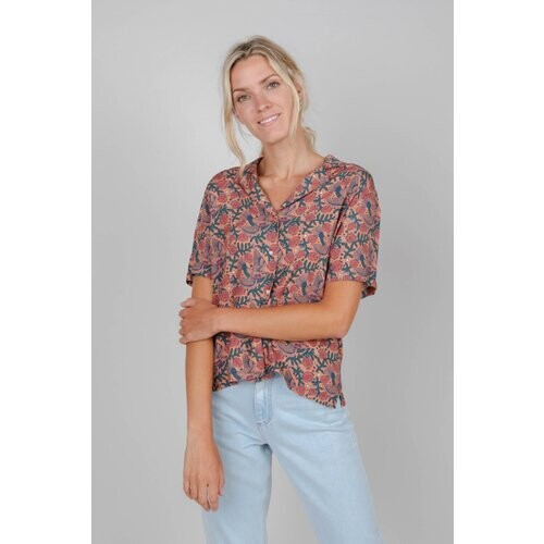 Brava Fabrics dames vegan Blouse Passerine Aloha Coiro Rood Tweedehands