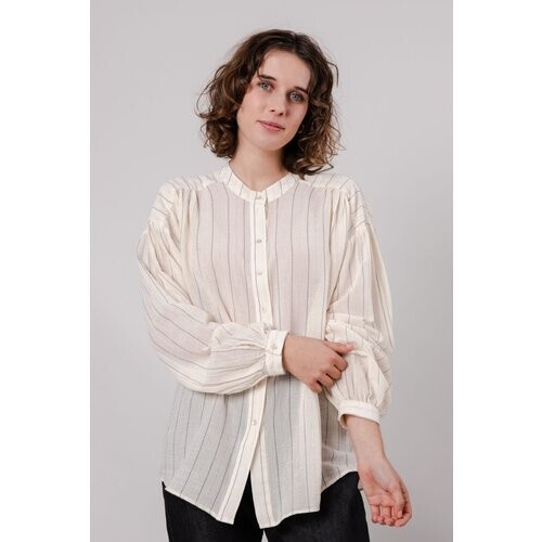 Brava Fabrics dames vegan Boho Blouse Brava Strepen Ecru Tweedehands