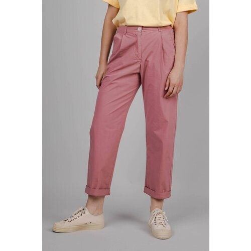 Brava Fabrics dames vegan Chino Broek Elastic Plisse Dusty Pink Tweedehands