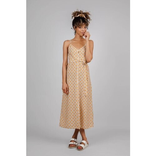 Brava Fabrics dames vegan Jurk Eclipse Strap Zand & Oranje Tweedehands